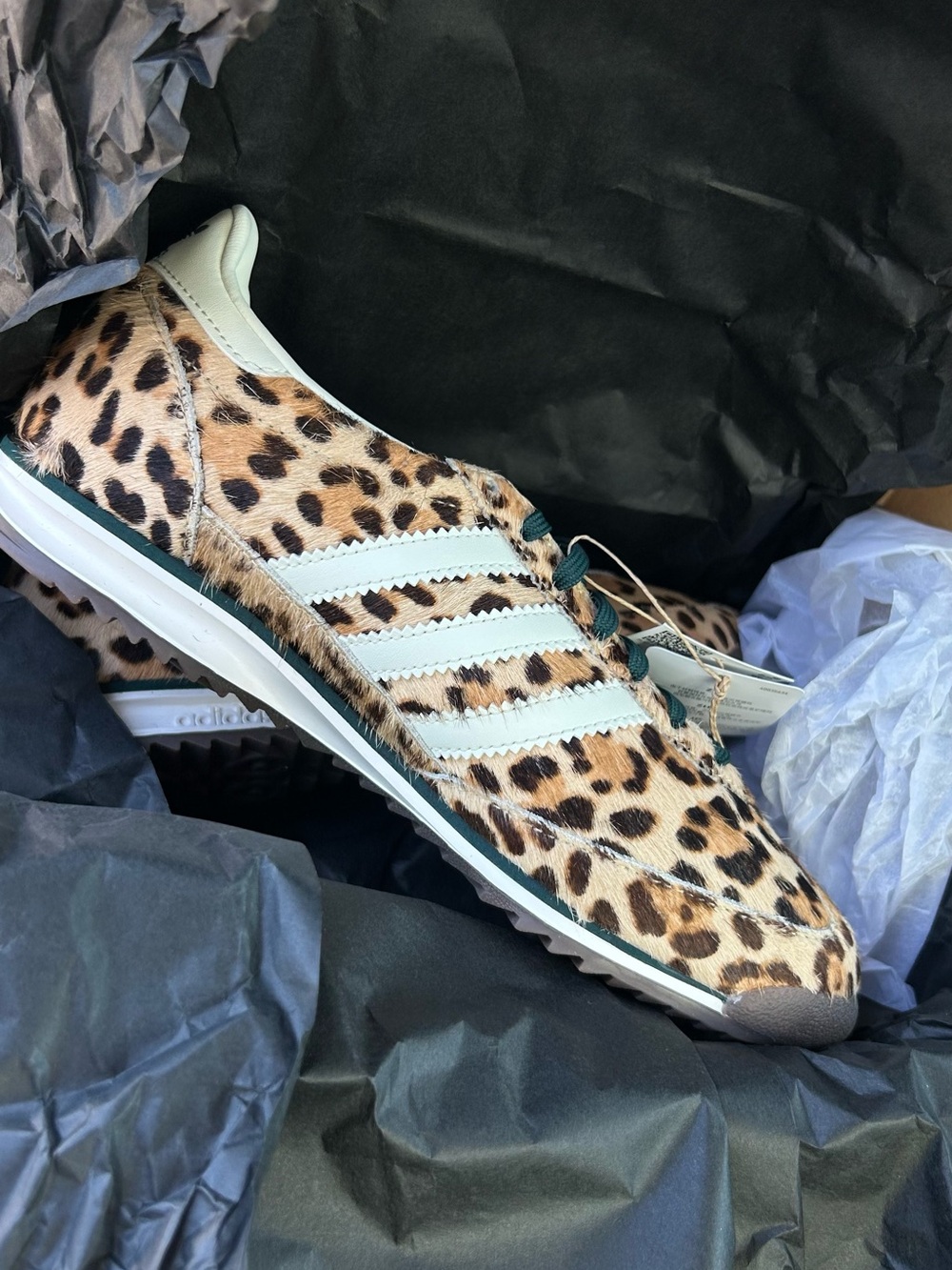 adidas Leopard Print Sneakers with White Stripes